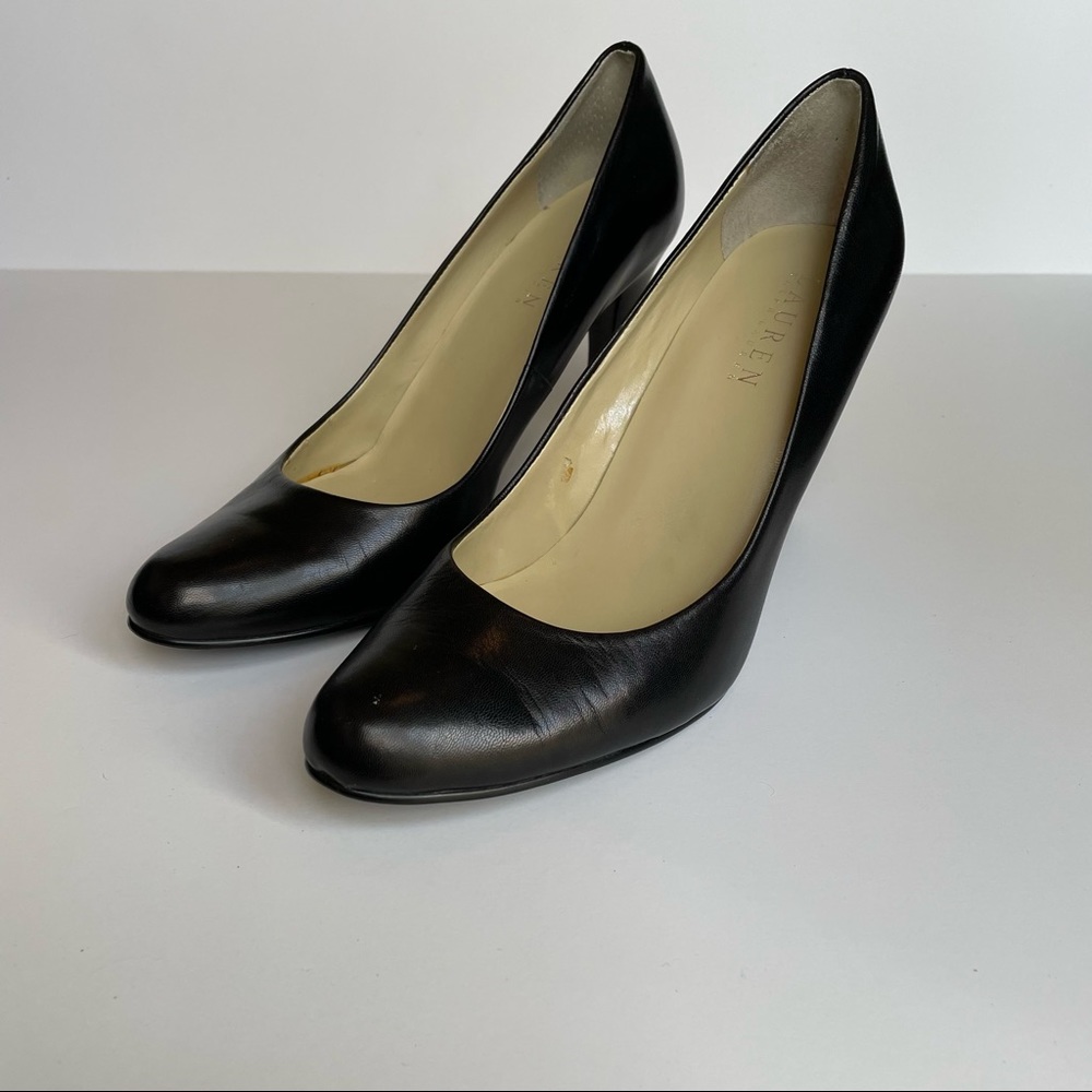 Lauren Ralph Lauren black leather heels size 8
